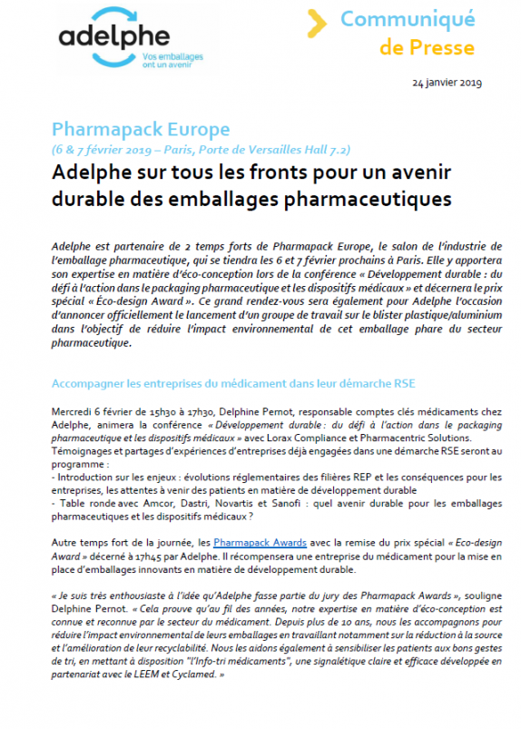 pharmapack adelphe pharmapack adelphe