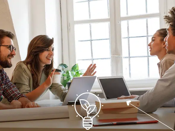 Visuel personnes autour d'une table, rÃ©union expertise Ã©conconception